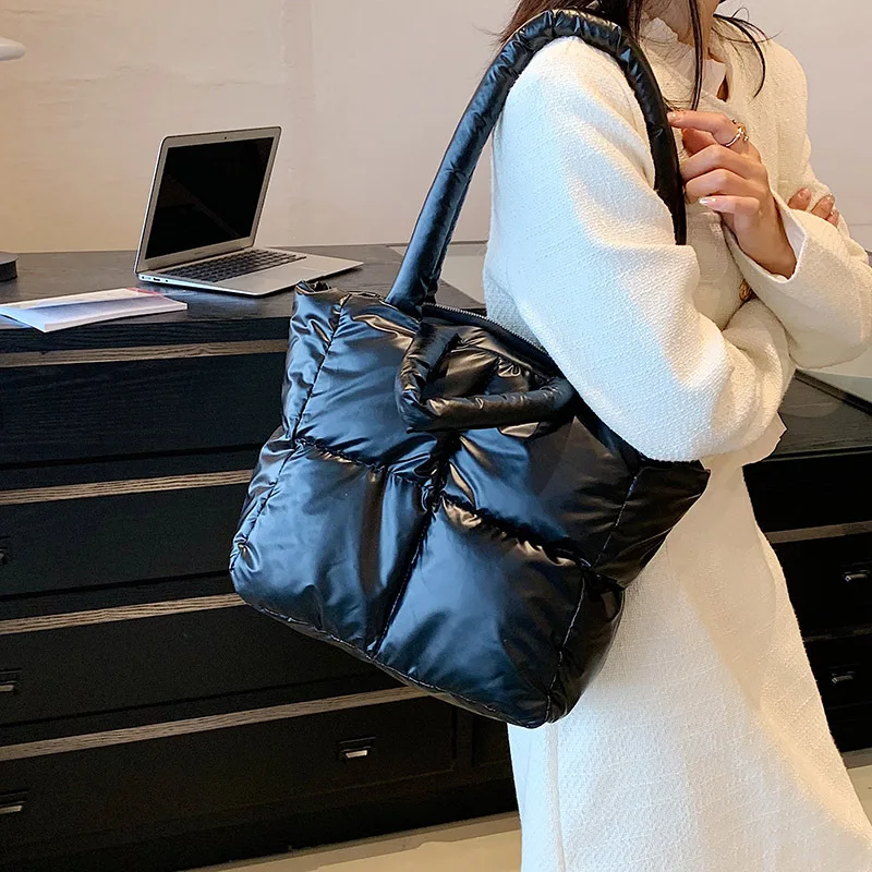 

Пуховик, сумка большой емкости, модная хлопковая куртка, сумки-тоут для женщин, сумка через плечо, кошелек и сумки, дизайнерская сумка