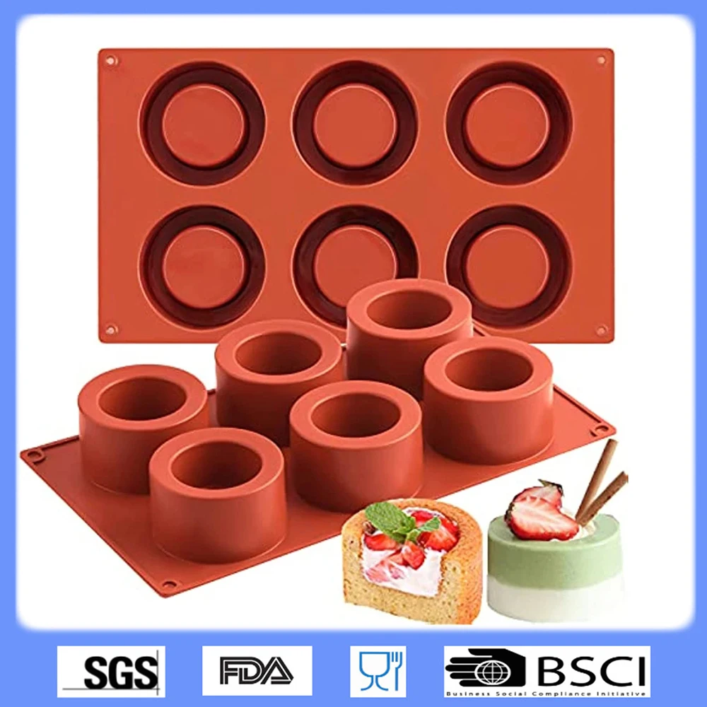 

6 Hole Round Cake Mold DIY Decorating Moulds Silicone Mold Baking Tools for Cakes Mousse Soap Molds Kitchen Baking Accessories