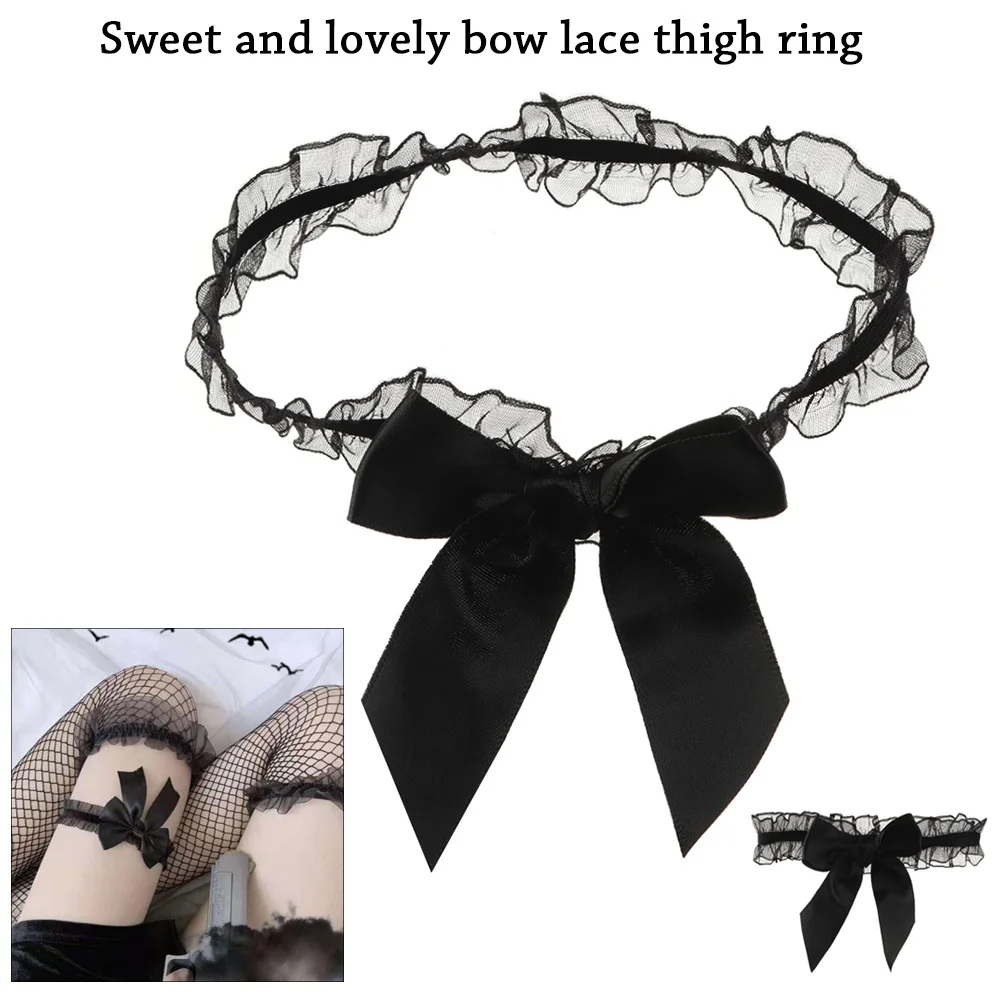 Fashion Sexy Garter Thigh Ring Wedding Bridal Leg Garter Belt Bowknot Lace Elastic Leg Ring Cosplay Party Lingerie Accessories