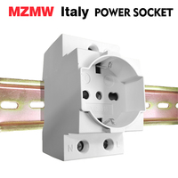 MZMW Italy 35mm Din Rail Modular Power Socket Plug AC30 10A 16A 250V Industrial Distribution Box Electrical Adapter IT Connector