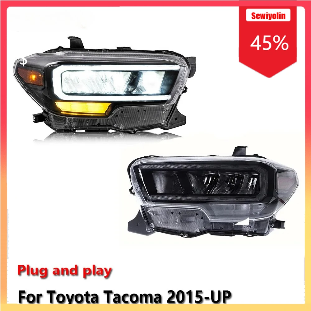 

Sewiyolin Car LED Headlight Automobile Parts For Toyota Tacoma 2015-UP Fog DRL Brake Turn Signal Lamp Plug And Play