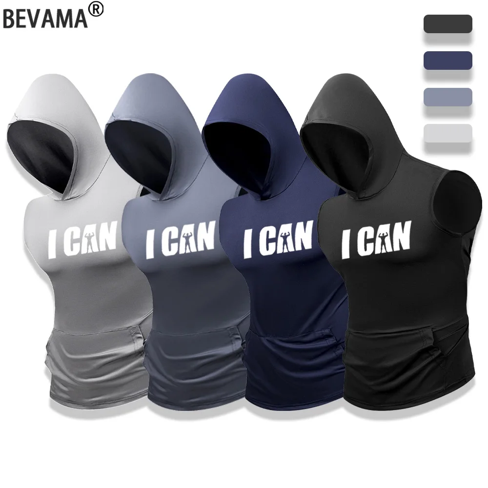 

Мужской быстросохнущий спортивный жилет с капюшоном, летняя спортивная майка без рукавов для бодибилдинга, пуловер для фитнеса, бега, тренировок, рубашка, майка