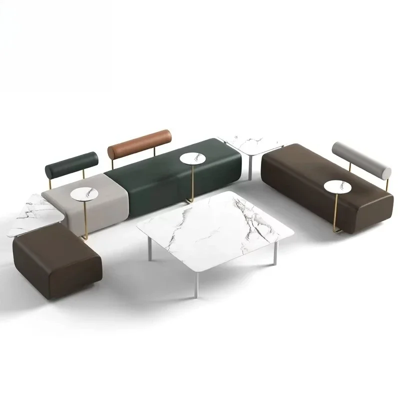 Curved modular sofa Color modular sofa Comfortable cushion combination L-shaped sofa set