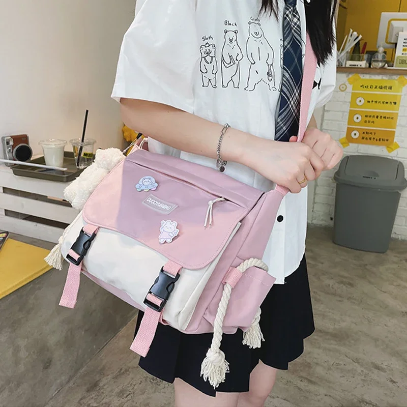 2024 Fashion Casual Big Bag Student School Bags for Teenage Girls Messenger Bag Shoulder Bag Crossbody Bags Women