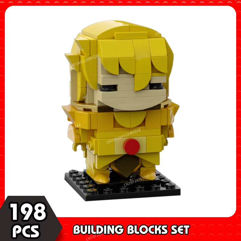 Moc Saint Seiyaed Golden Twelve Constellation Brickheadz Building Blocks Japanese Anime Action Figures Warrior Bricks Toys