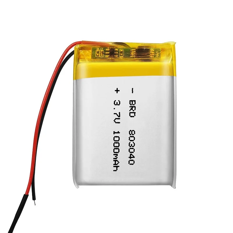 803040 1000mAh 3.7V Lithium Polymer Rechargeable Battery For MP3 GPS LED Lights DVR PDA Toys Bluetooth Speaker Massager Tablet