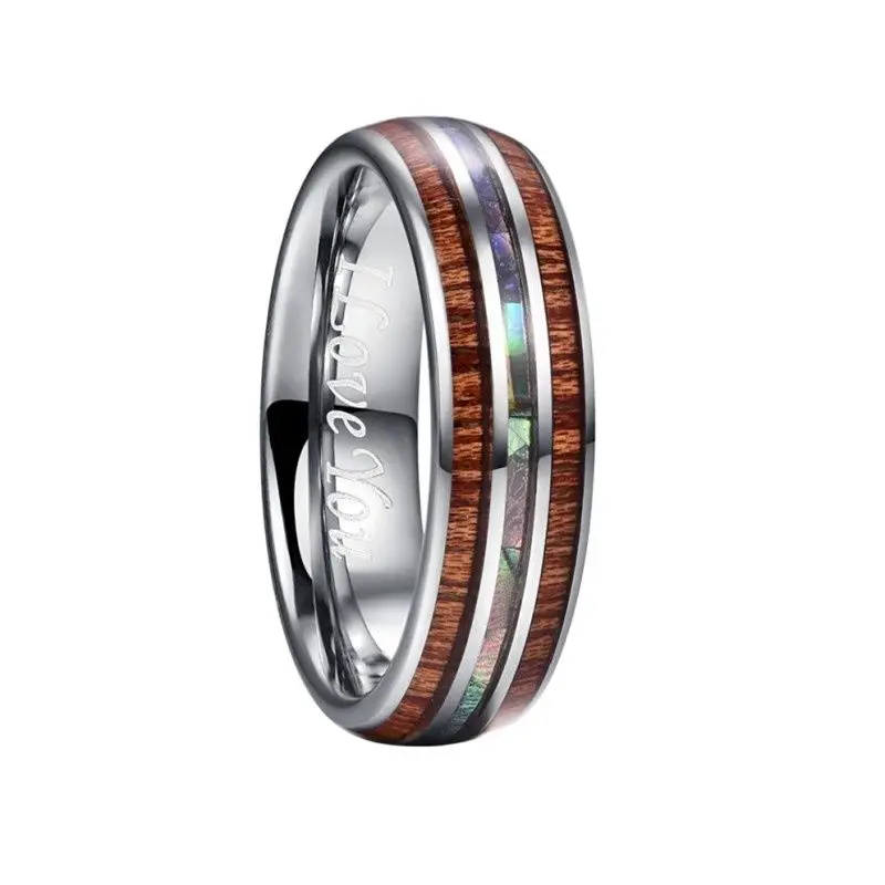 Nuncad 8mm Classic Wood Multiple Styles Tungsten Carbide Ring Fashion Jewelry Fit for Men High Quality Size 7-12