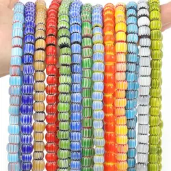 6mm 8mm Colorful Millefiori Murano Lampwork Beads Pumpkin Shape Diy Spacer Bead for Jewelry Making Handmade Diy Bracelet Earring