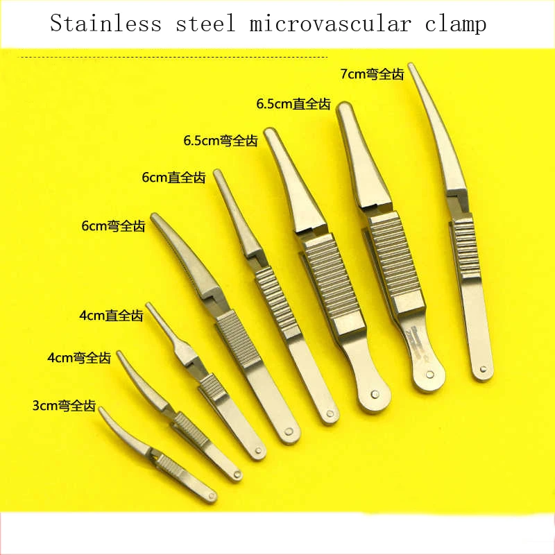 Reinforced stainless steel microvascular clamp