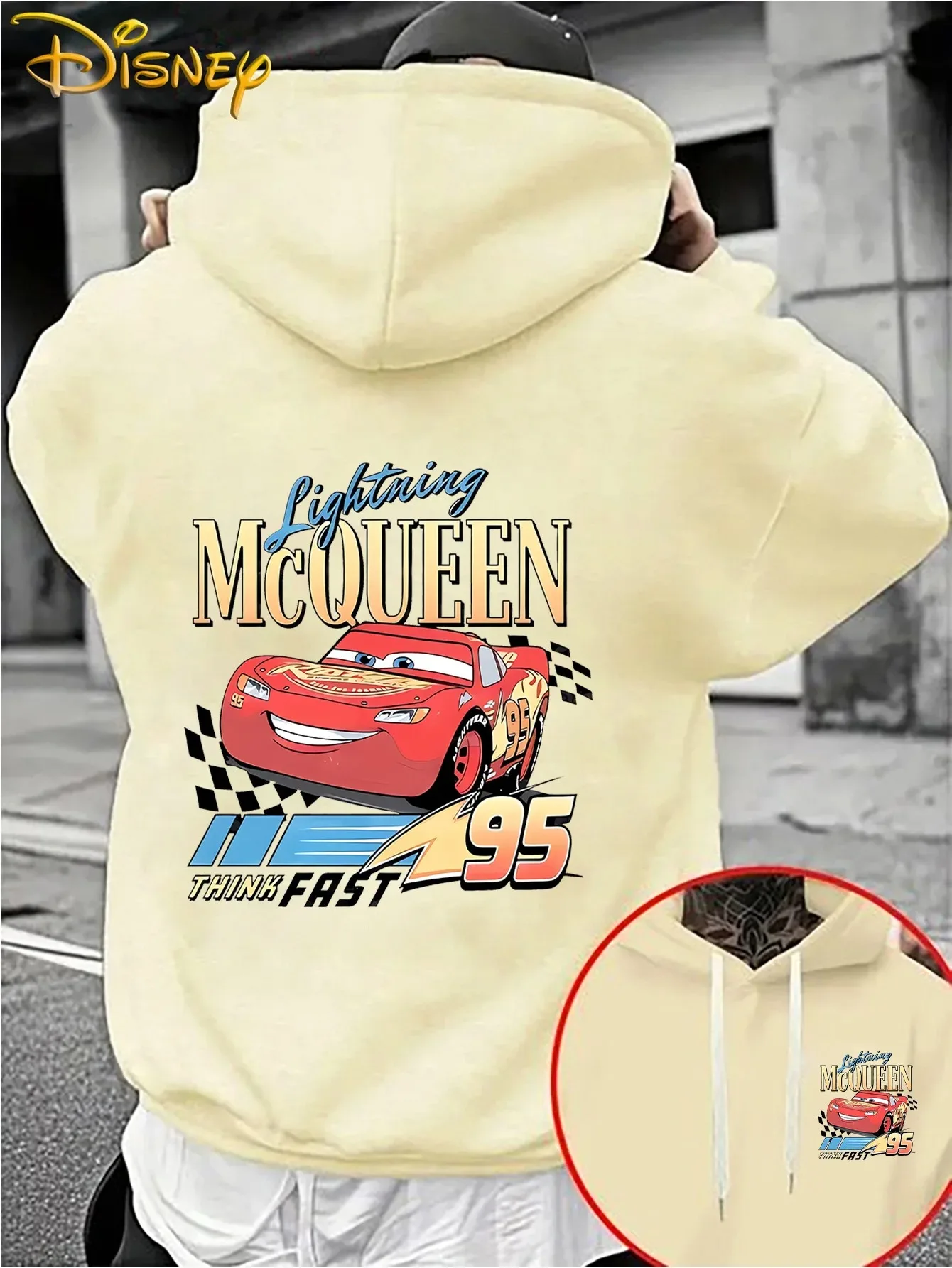 

Толстовка с принтом Disney Cars Lightning McQueen, зимняя флисовая повседневная толстовка унисекс, спортивный костюм, одежда оверсайз в стиле Y2k, толстовка с капюшоном