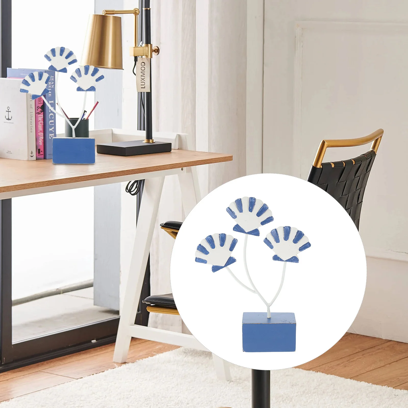 

Wooden Shell Decor Unique Nautical Style Indoor Ornament Desktop Table Decoration for Home Office Living Room Table Decor