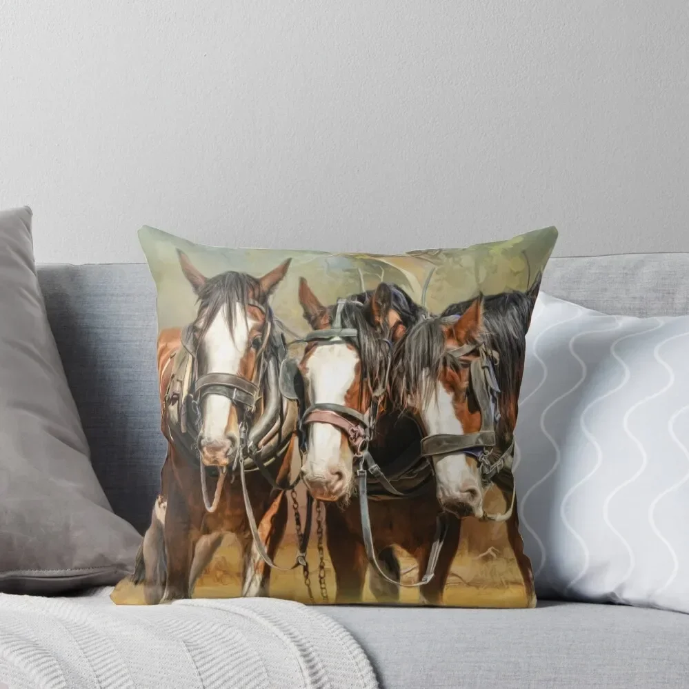 Clydesdale Conversation Throw Pillow Christmas Covers Sofa Decorative Covers Ornamental Pillow Pillow