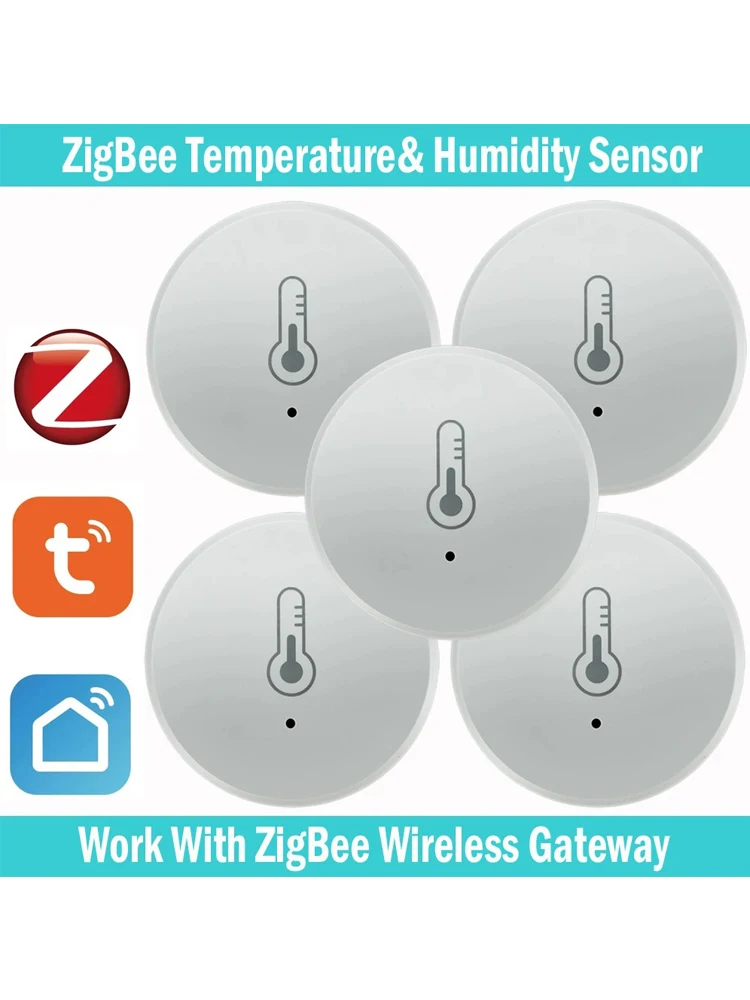 Tuya Zigbee temperatuur- en vochtigheidssensor Spraakbesturing Intelligente thuishygrometer Real-time monitoring Stem zonder batterij - afbeelding 2