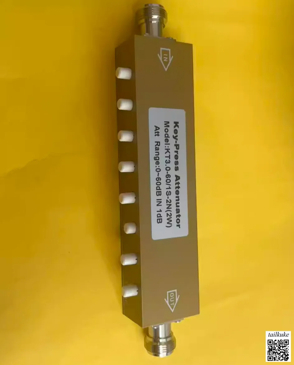 N-type Adjustable Attenuator, 30-90dB 3/4/5G RF Signal Attenuation, 1dB Step, 5W/10W Push-button Attenuator