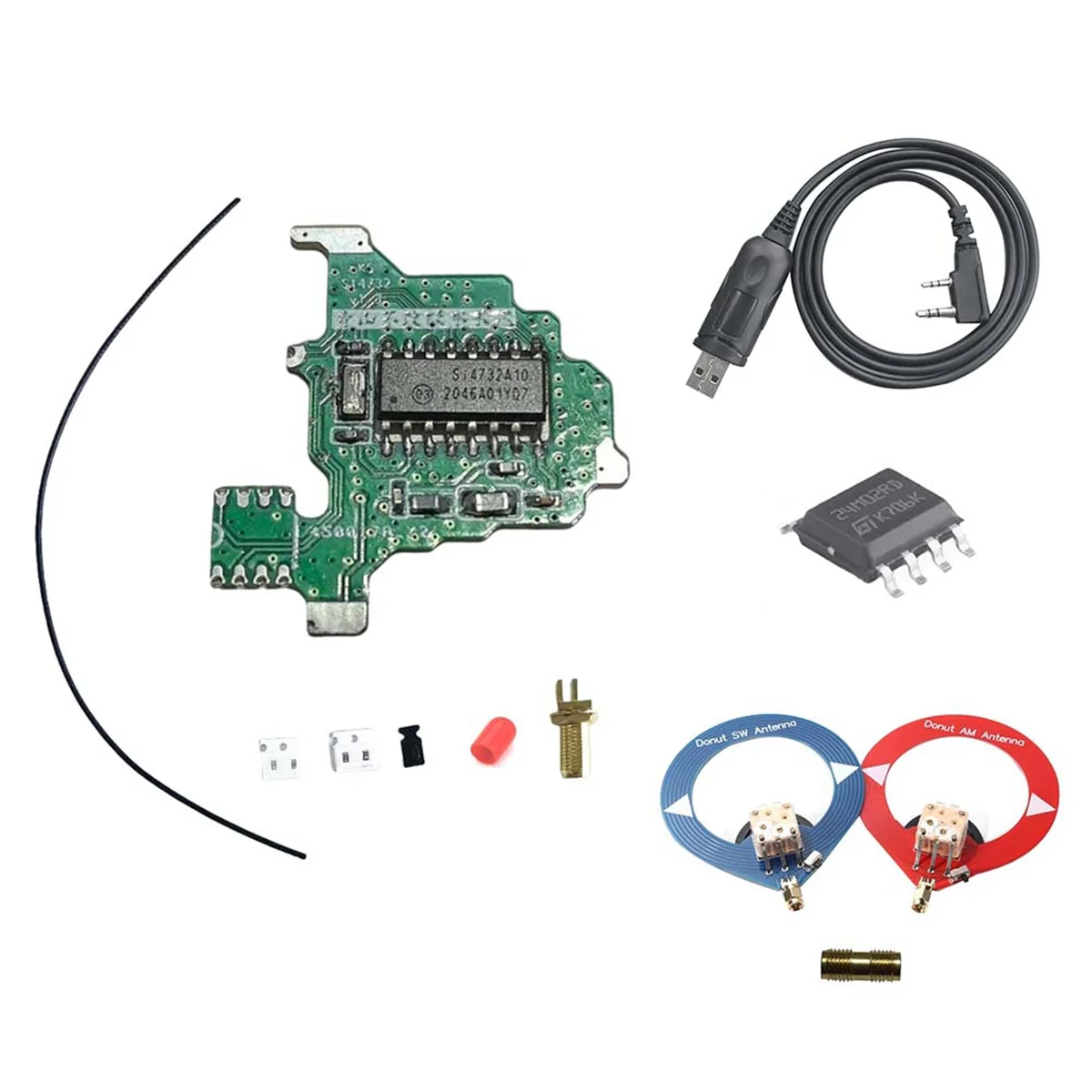 SI4732 Modification Module+Antenna+Programming Cable+2M Chip for Quansheng UVK5/UVK6 ShortWave FM Dual Antenna Solution