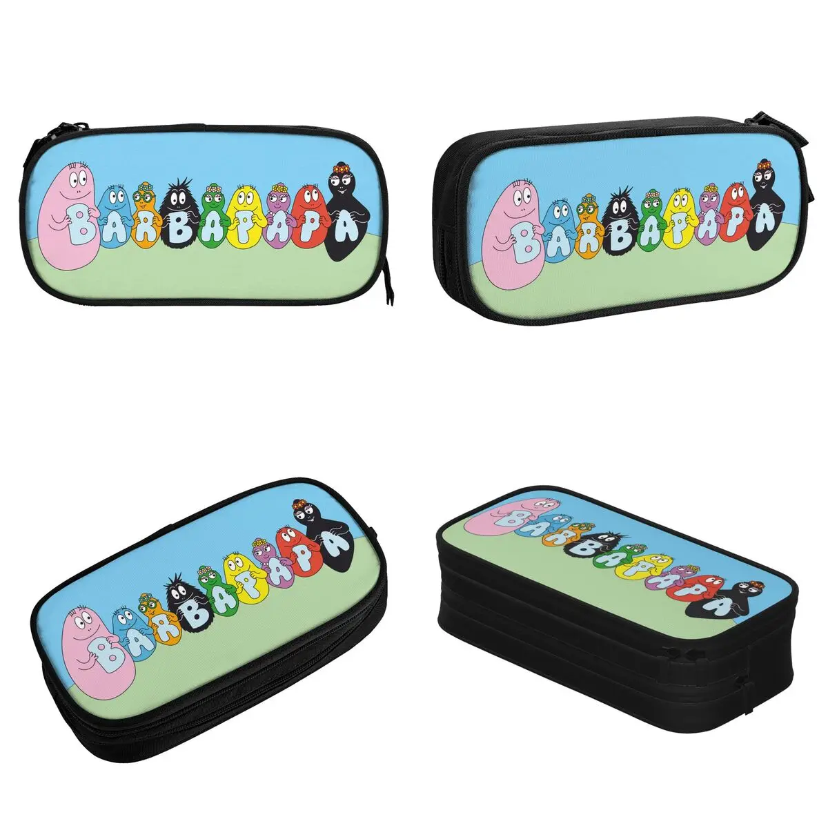 Les Barbapapa Pencil Cases Classic Parent Child Animation Pen Bag for Student Big Capacity School Supplies Gifts Pencil Pouch