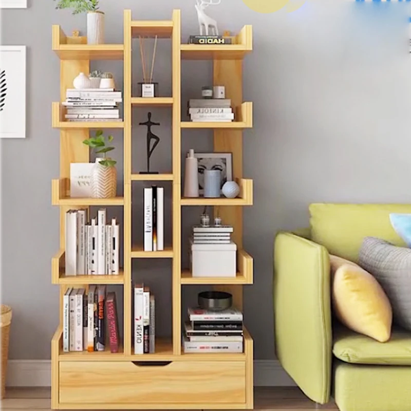 Bookshelf Floor Bookcase Desk Storage Rack Simple Living Room Office Shelf Table Student Home Shelf