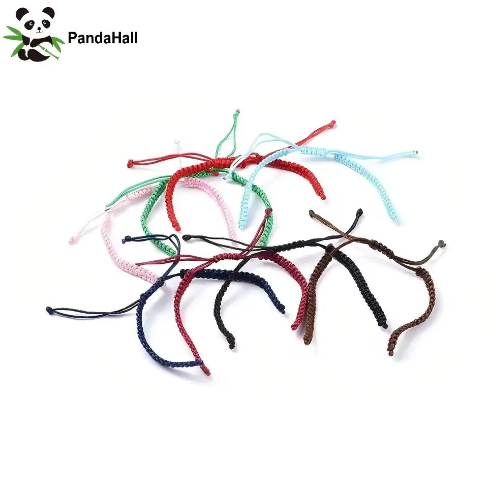 

PandaHall 50pcs Multicolor Adjustable Braided Nylon Twisted Cord Bracelet Making Chinese Knot Bangle DIY Jewelry Findings