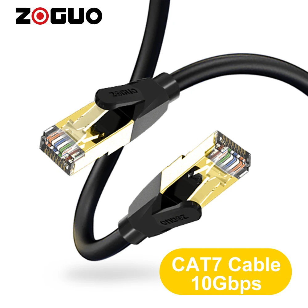 ZOGUO CAT7 kabel Ethernet SFTP RJ45 przewód LAN 10gbps kabel sieciowy Patch Cord na PC Modem Router Internet IPTV 5m/10m/15m/20m