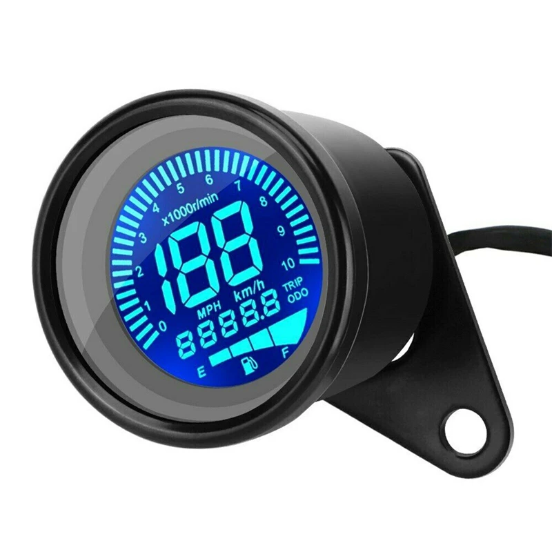 Retro LCD Digital Motorcycle Speedometer Tachometer Gauge Fuel Meter 12V Tachometer Indicator For Honda Yamaha Suzuki Harley