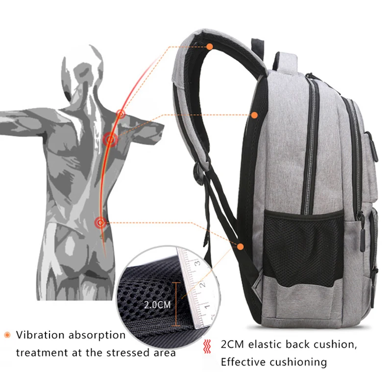 Sac à dos Oxford noir solide de grande capacité pour hommes et filles, sacs pour ordinateur portable, sacs de lycée pour adolescents, sacs à dos