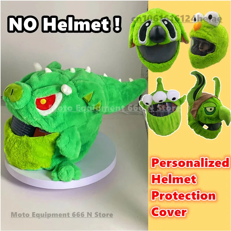 

Personalized Helmet Protection Headgear Cover Funny Cartoon Fluffy Plush Set for Motorcycle Full-Face Protective Case Trendy
