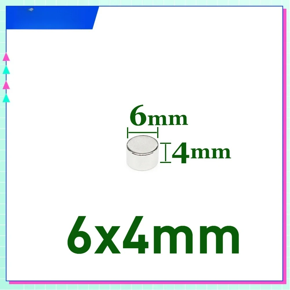 20/50/100/200/300/500PCS 6x4 mm Small Circular Magnets 6x4 mm for Home Refrigerators, Offices DIY 6x4 mm