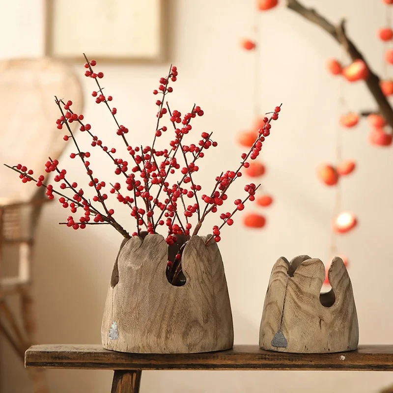 

Горная форма деревянная ваза ручной работы ваза для сушеных цветов настольная цветочная композиция вазы орнамент ретро декоративные вазы ремесла