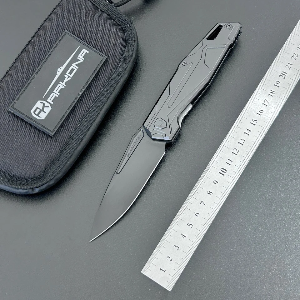 Collectible ARKONA Pocket Knife M390 Dual Finish Blade Stonewashed Titanium Handle Ceramic Bearing For Personal Collection