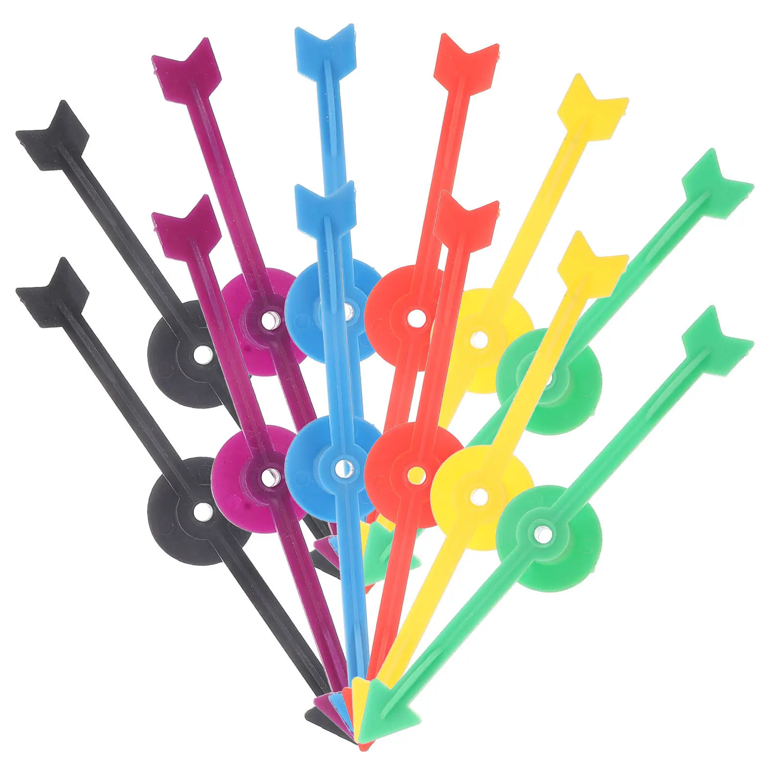 

12pcs Rotating Arrows Plastic Pointers Game Wheel Accessories 10cm 6 Colors Arrow Board Game Fun