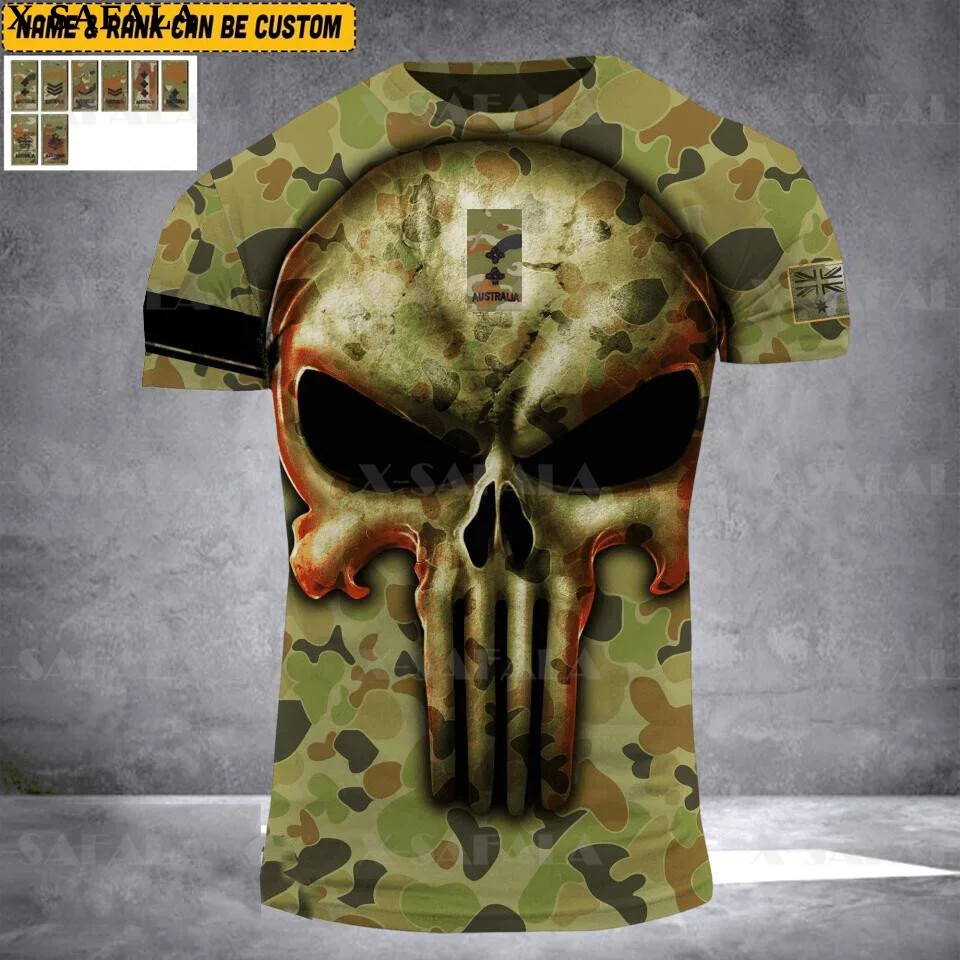 Custom Name/Rank AUSTRALIAN Soldier-ARMY-VETERAN 3D Printed High Quality T-shirt Summer Round Neck Men Female Casual Top-5