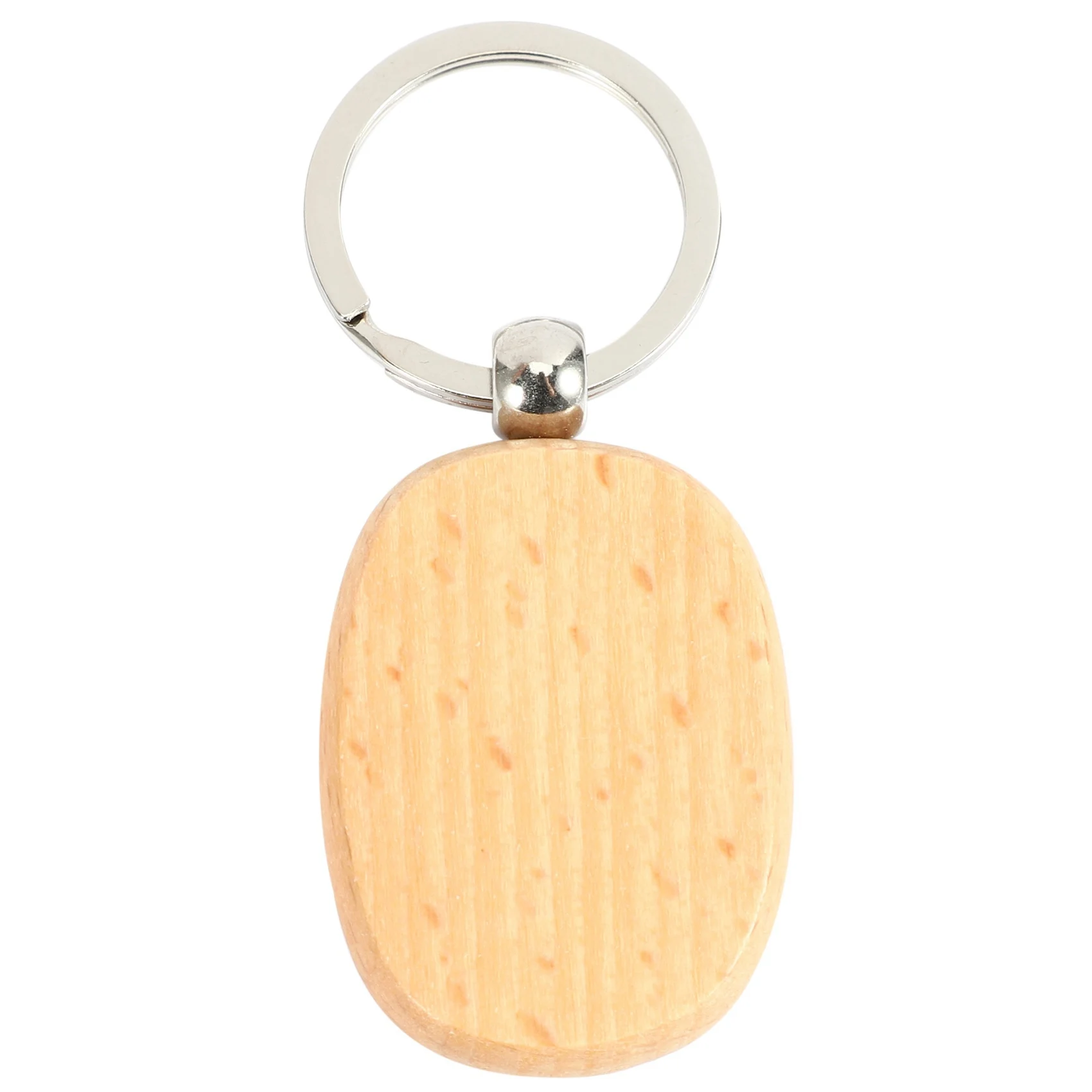 

ABWR-40Pcs Blank Wooden Key Chain DIY Wood Keychains Key Tags Gifts Yellow Oval