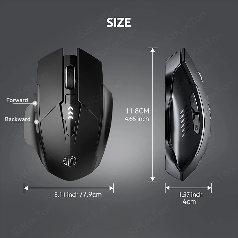 Wireless Mouse Rechargeable 2.4GHz USB Office Mute Bluetooth Mouse 6 High Effecient Buttons For PC Laptop Tablet Mobile Phone