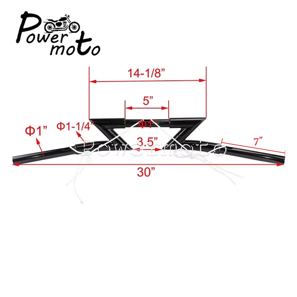 25mm Handlebar Z-Bar For Harley Custom Chopper Softail Dyna XL Sportster Street Bob Universal for Motorcycle 1\