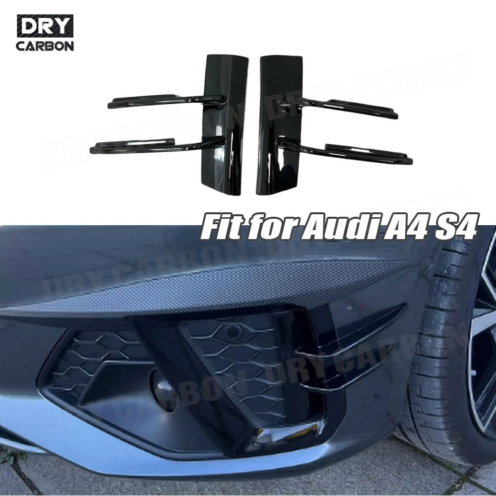 

For Audi A4 S4 2020-2024 Not Standard A Style ABS Gloss Black Front Bumper Air Vent Spoiler Trims Body Kits Car Accessories