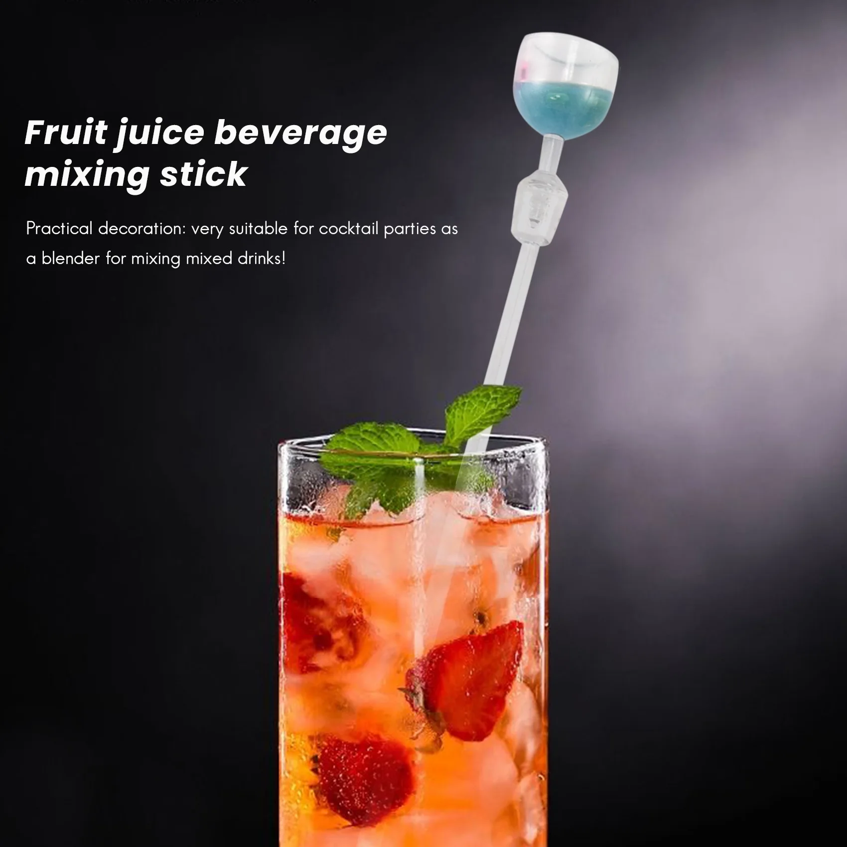 

A89Q-10Pcs Cocktail Stirrer Drink Mixing Stick Set Acrylic Cocktail Mixer Blender Bar Supplies Swizzle Stirrer