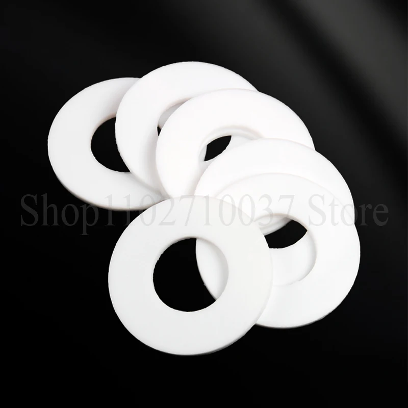 1-100pcs ID=6-426mm Thickness=2/3mm PTFE Gasket Flat Washer Flange Gasket High/Low Temperature Resistant Sealing Gasket