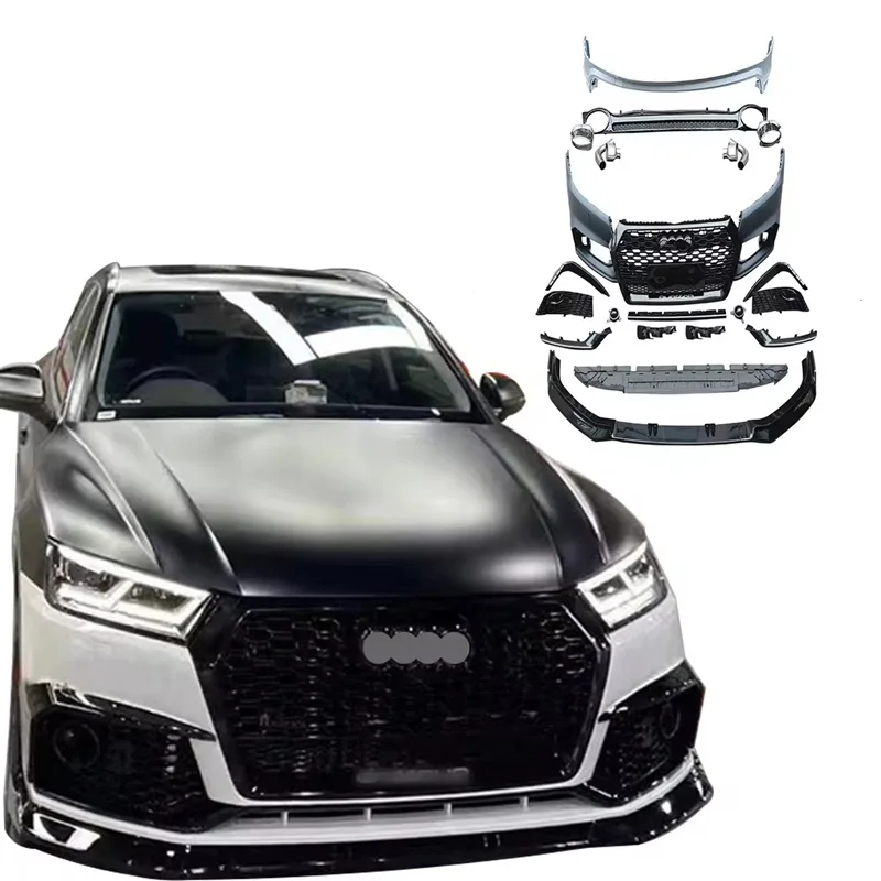 

New High Quality Factory Hot Sale for Q5 SQ5 18-20 Update to Sport RSQ5 Honeycomb Front+Rear Bumper+Grille Assy