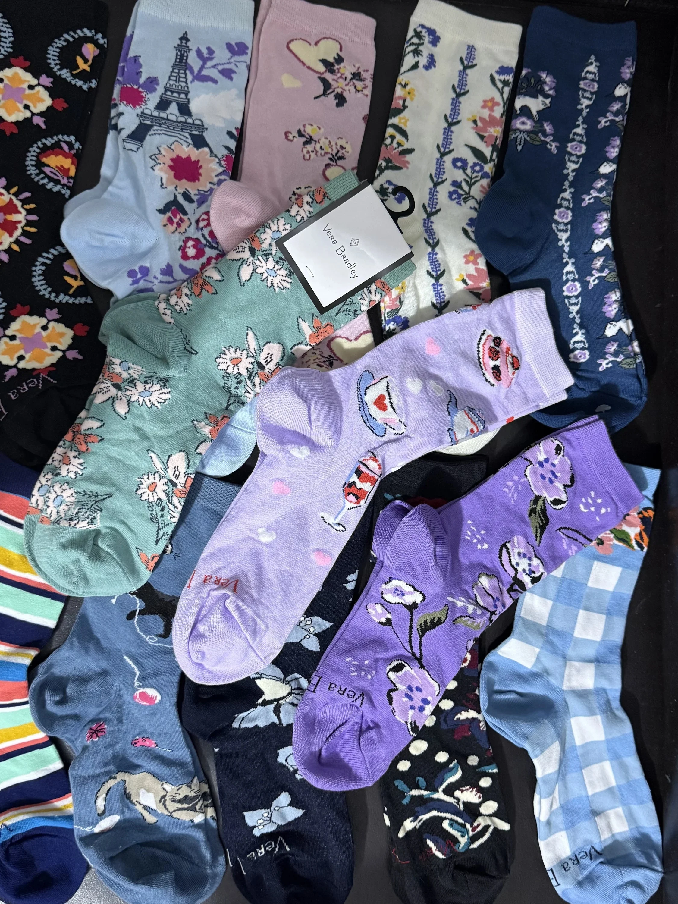 Calcetines Vera Bradley de Algodón hasta la Pantorrilla para Mujer, 3 Pares para Todas las Estaciones, Primavera, Verano, Oto...