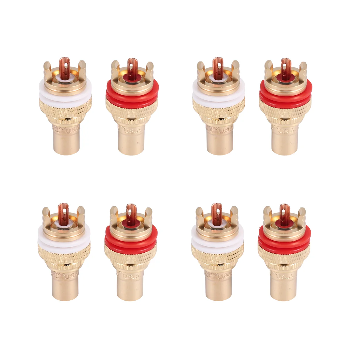 8 X CMC Gold plated RCA Phono CHASSIS SOCKETS Female Professional AMP HIFI RCA socket gold plated lotus female seat