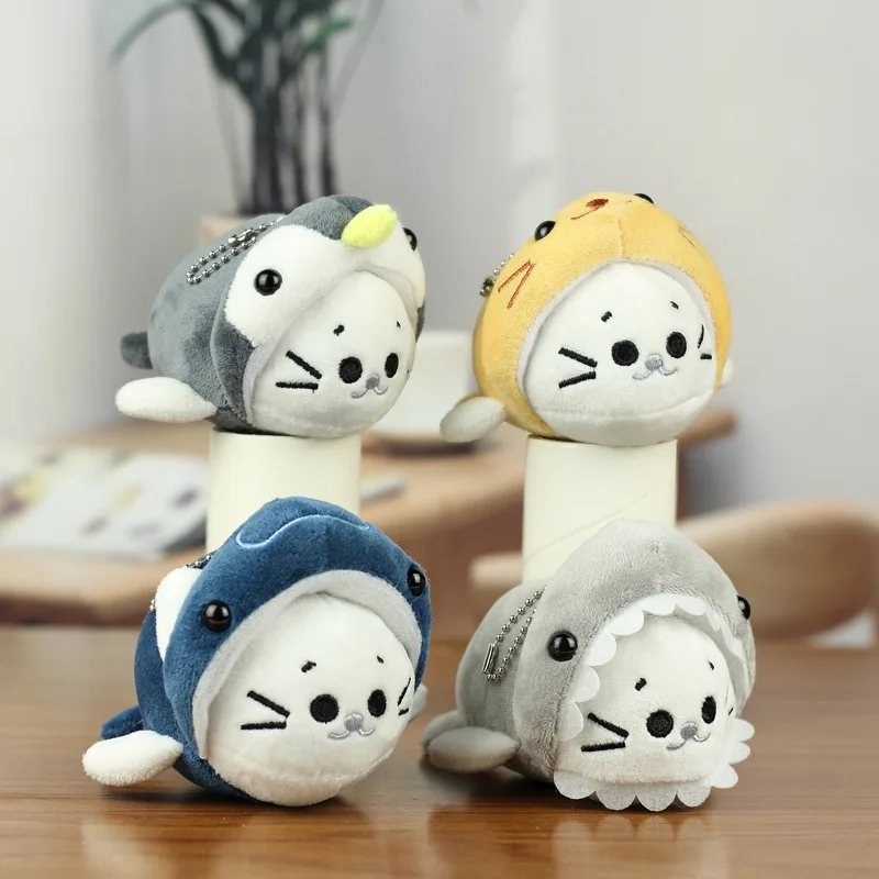 Cute Seal Doll Keychain For Bag Pendant Creative Animal Series Plush Seal Doll Stuffed Keychain Kawaii Doll For Gifts Wholesale