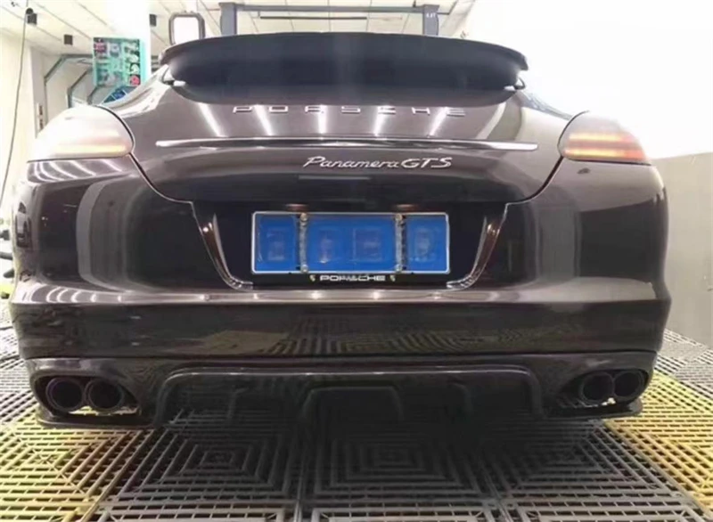 For Porsche Panamera 2010 2011 2012 2013 ReaI Carbon Fiber Bumper Rear Lip Spoiler Kit