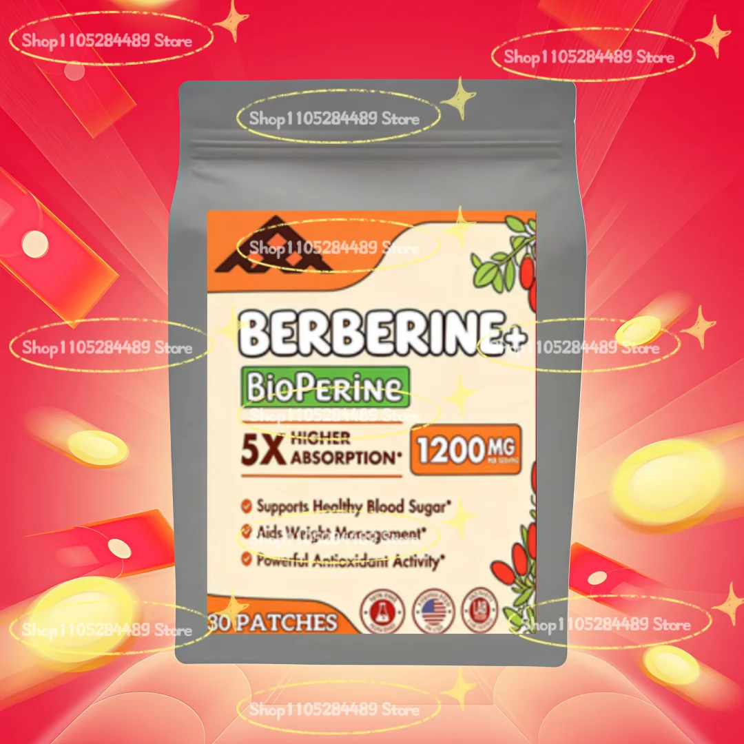 Berberine Transdermal Patches with Ceylon Cinnamon,5X Higher Absorption Turmeric Support Immune System 30 Patches