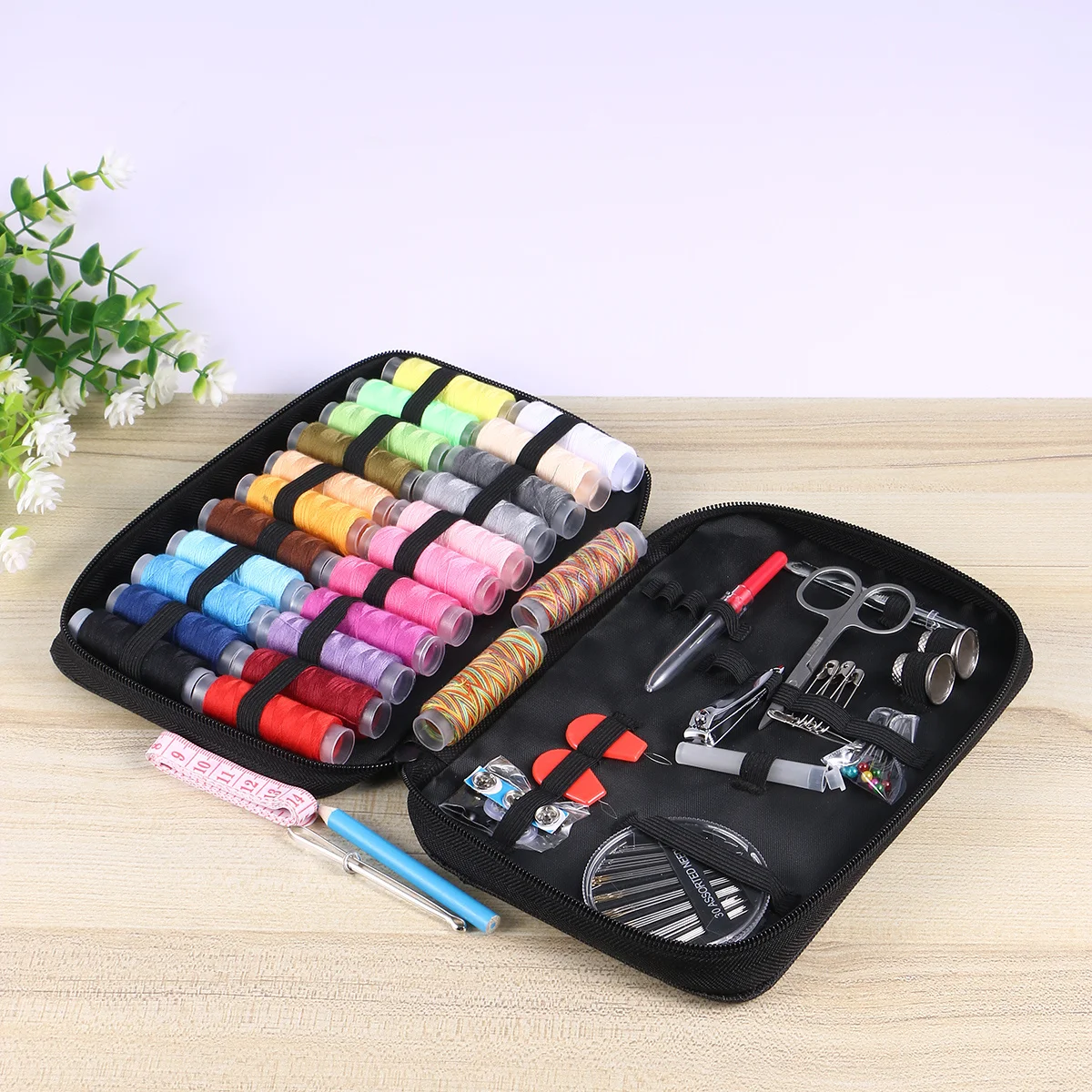 

98Pcs Mini Sewing Kit Portable Multifunctional Sewing Thread Kit for Home Travel Beginners Professionals General Stitching