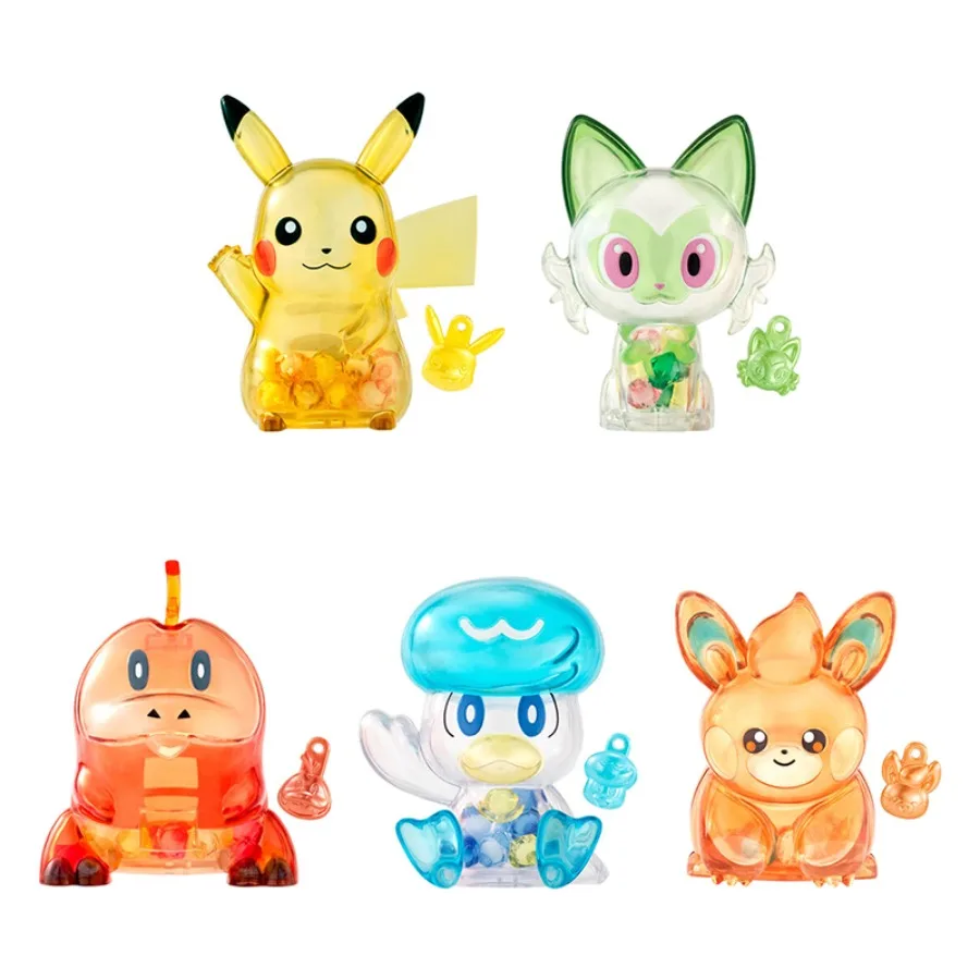 

New Original Pokemon Transparent Candy Jar Blind Box Pikachu Sprigatito Fuecoco Quaxly Pawmi Anime Cartoon Birthday Gift Kid Toy