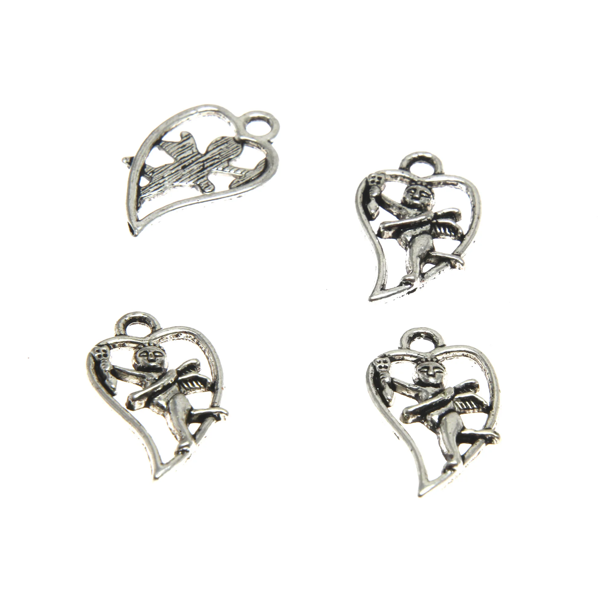 30Pieces/Lot Cupid Charm heart angel pendant Fit for DIY Jewelry Making Hand crafted Accessories 11x20mm