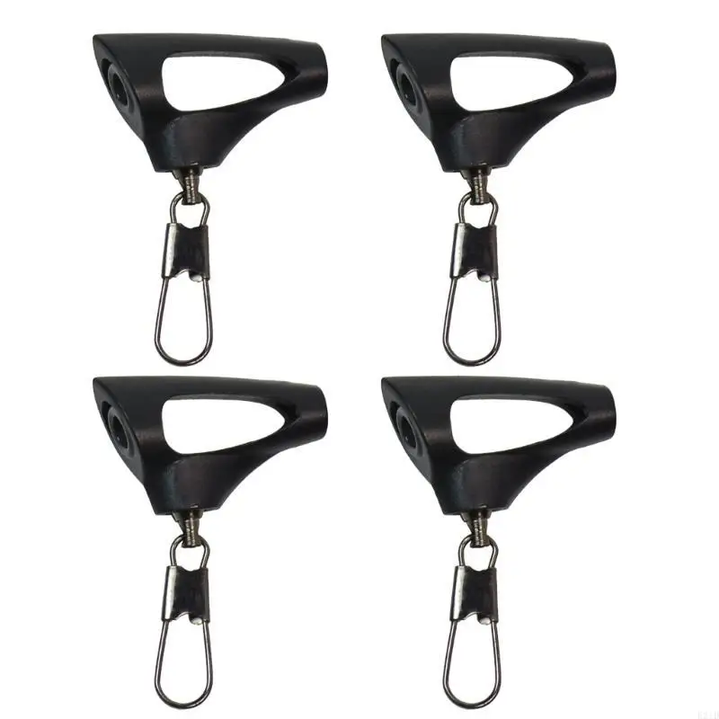 4Pcs Plastic Head Swivels Hooking Fishing Sinkers Slip Clip Clear Fishing Weight Slide for Braids Fishing Line Barbs