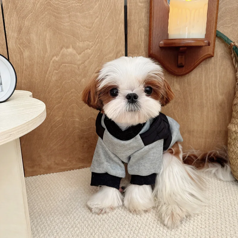 Dog Clothes Pet Autumn/Winter Schnauzer Bears Malzis Sisch Small Dog Fake Two Cotton Hoodies Puppy Clothes Dog Jacket