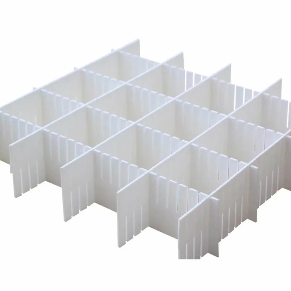 

5pcs Plastic Drawer Divider 47X7Cm White Snap Buckle Cuttable For Drawer Storage Organizer Household Kitchen Office Supplies