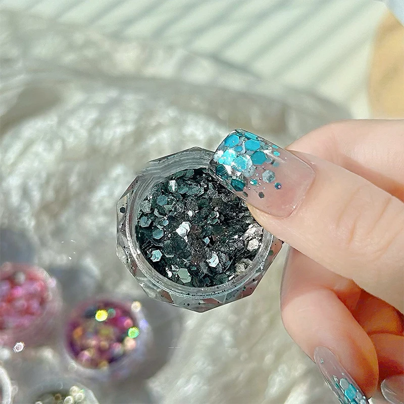 Irregular Chameleon Colored Nail Glitter Sheet Nail Art Five Pointed Star Nail Accessories DIY Wearing Armor Material